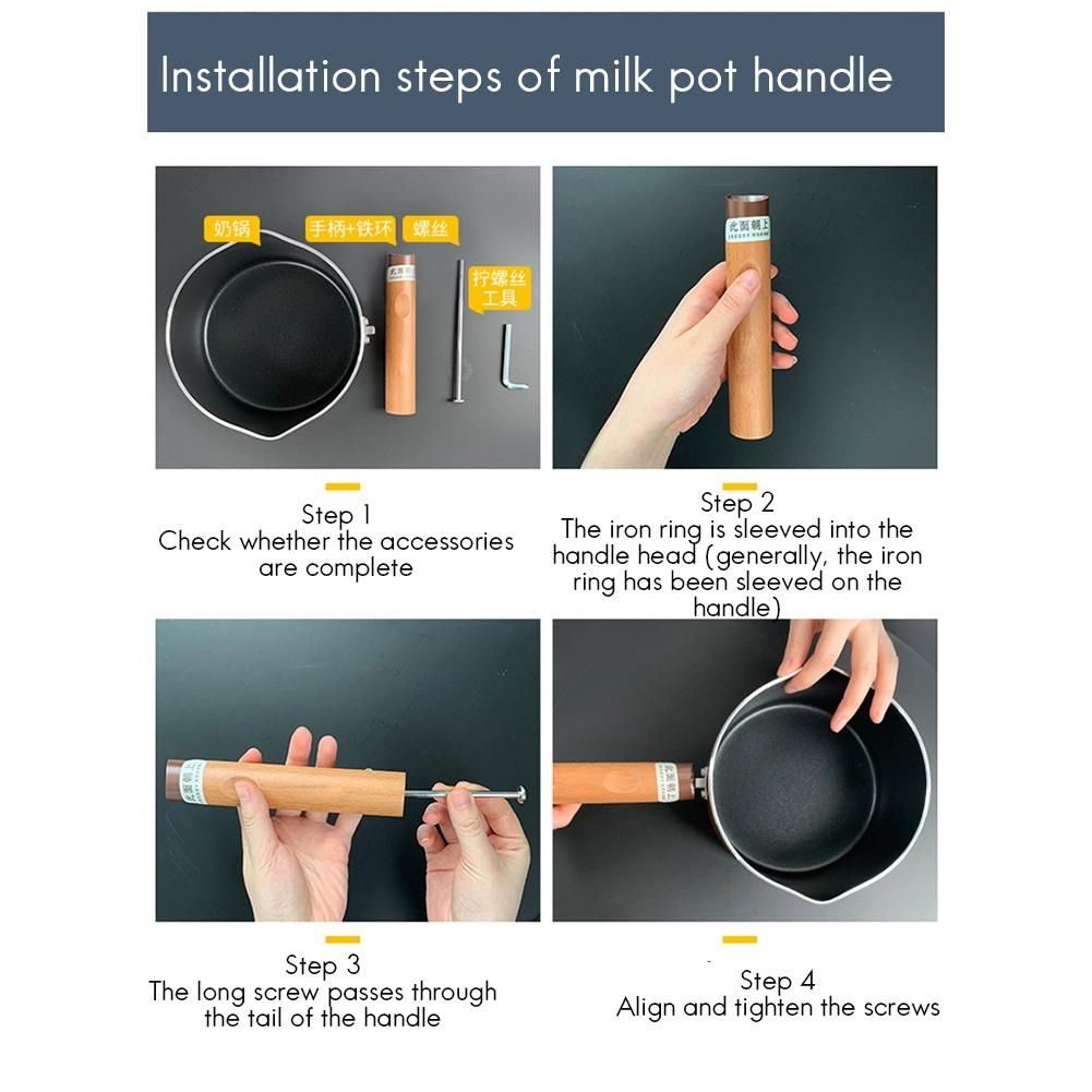 Silver Mini Pot Home Dormitory Function Pan Crepe Maker 1760Ml Non-Stick Milk Pot Cooker Good Quality Cooking Pot