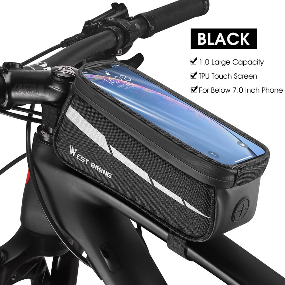 1L Bicycle Bag Reflective Bike Frame Fronttube Bag