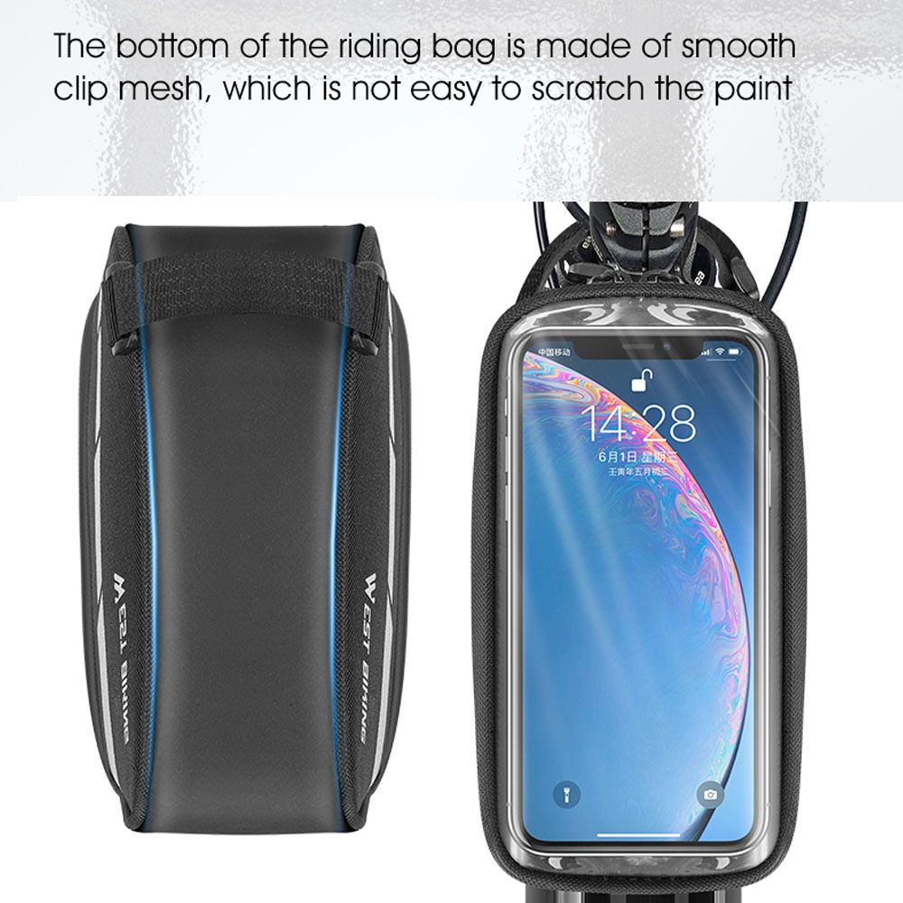1L Bicycle Bag Reflective Bike Frame Fronttube Bag