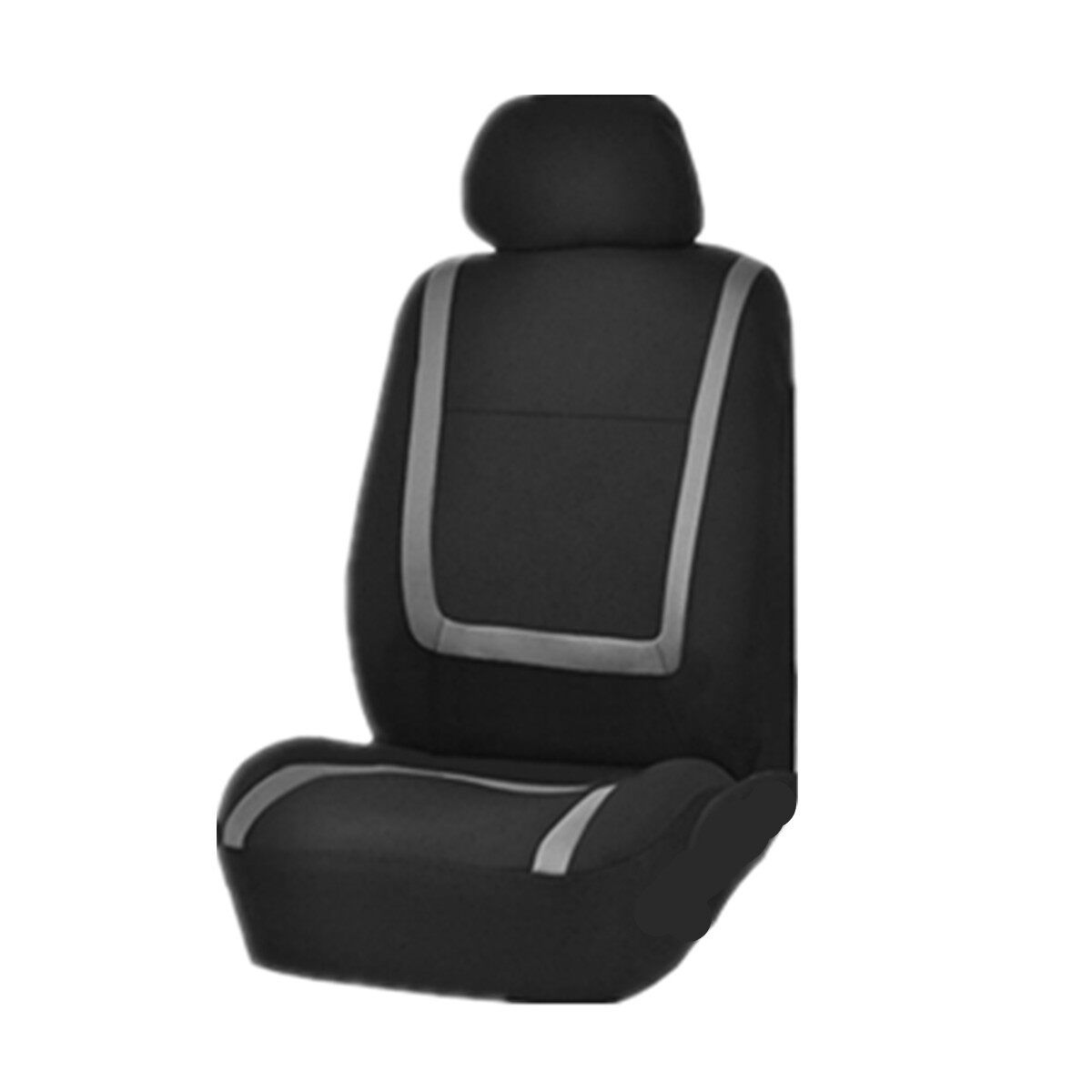 9PCS Black/Gery Car Seat Cover Protectors Universal Front Rear Full Set Pad Mat Grey Single