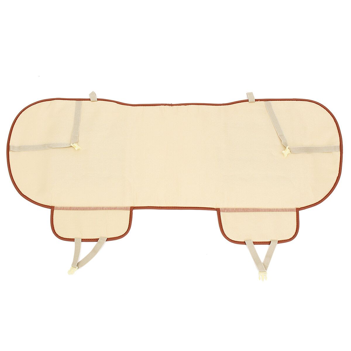 3pcs Car Seat Cover Breathable Bamboo Pad Mat PU Leather For Auto Chair Cushion Orange