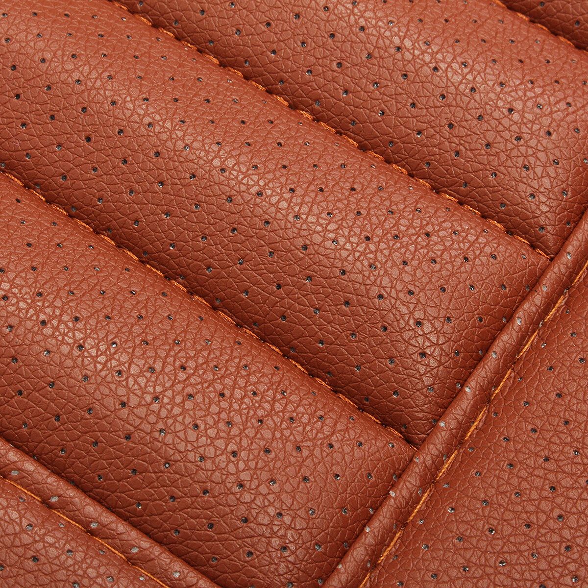 3pcs Car Seat Cover Breathable Bamboo Pad Mat PU Leather For Auto Chair Cushion Orange