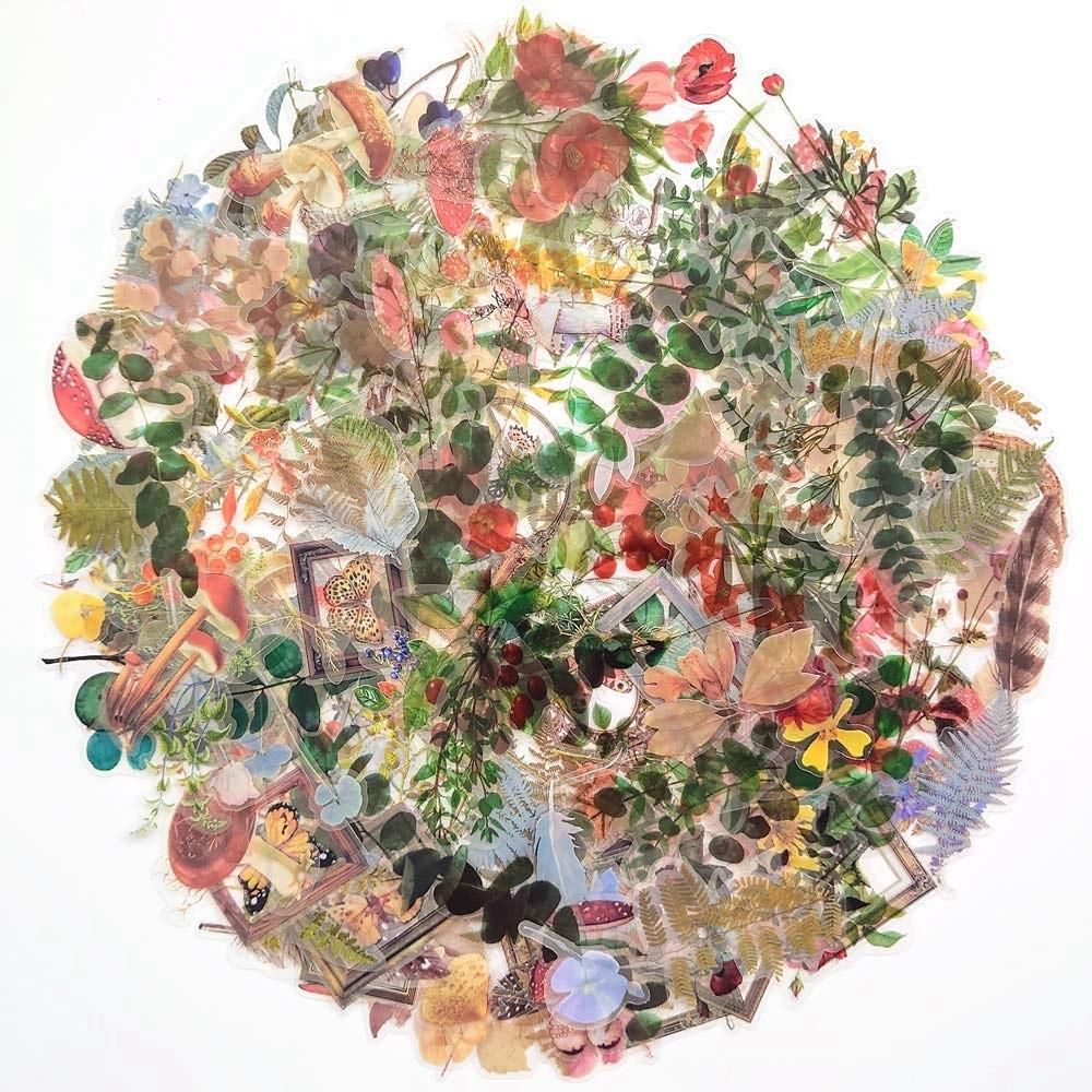 240PCS Transparent Decorative Stickers,Special Shaped Scrapbook Vintage Sticker Set,Resin Mold Filled Decorative Sticker