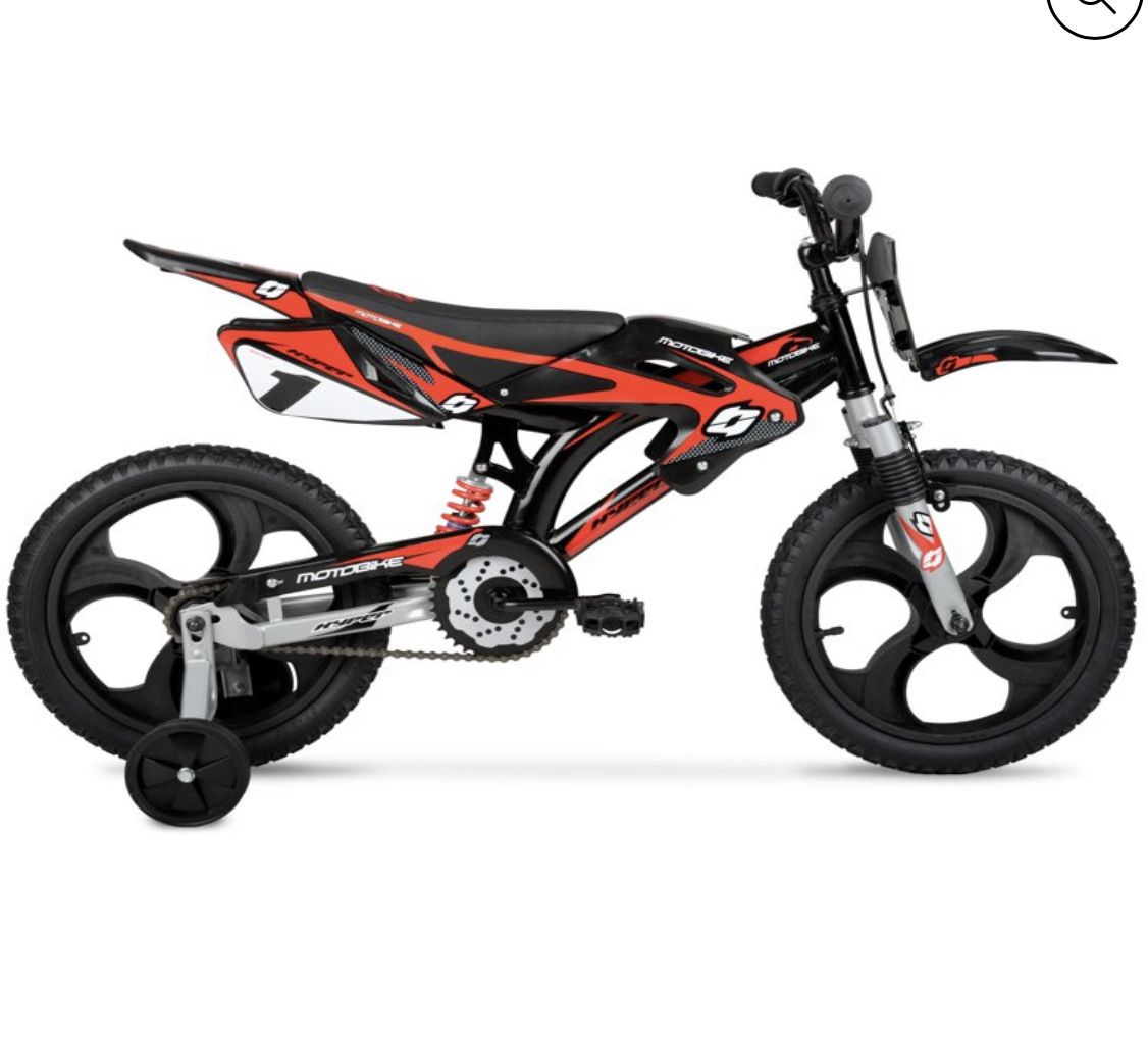 Bicycles 16in Kids Mag Wheels Motobike, Black/Red
