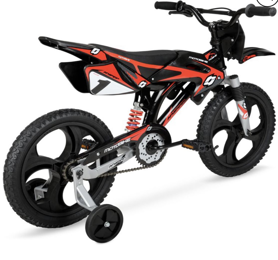 Bicycles 16in Kids Mag Wheels Motobike, Black/Red