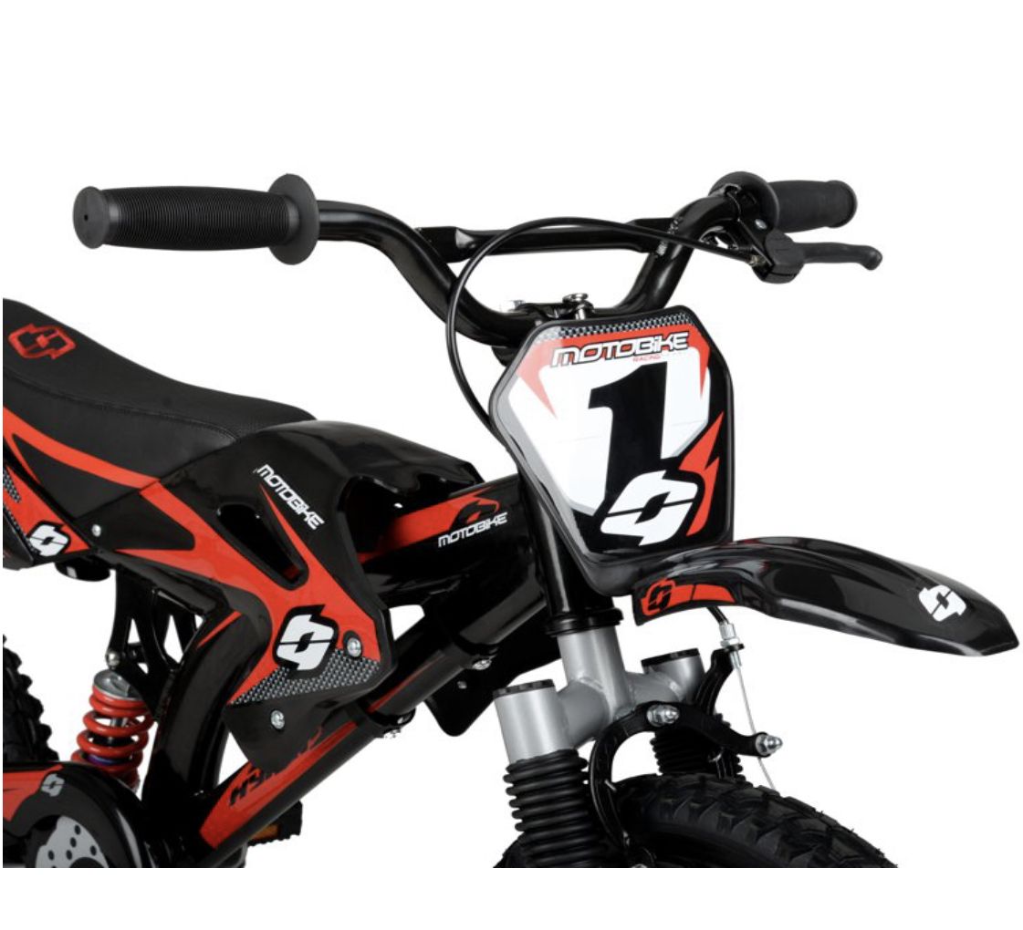 Bicycles 16in Kids Mag Wheels Motobike, Black/Red