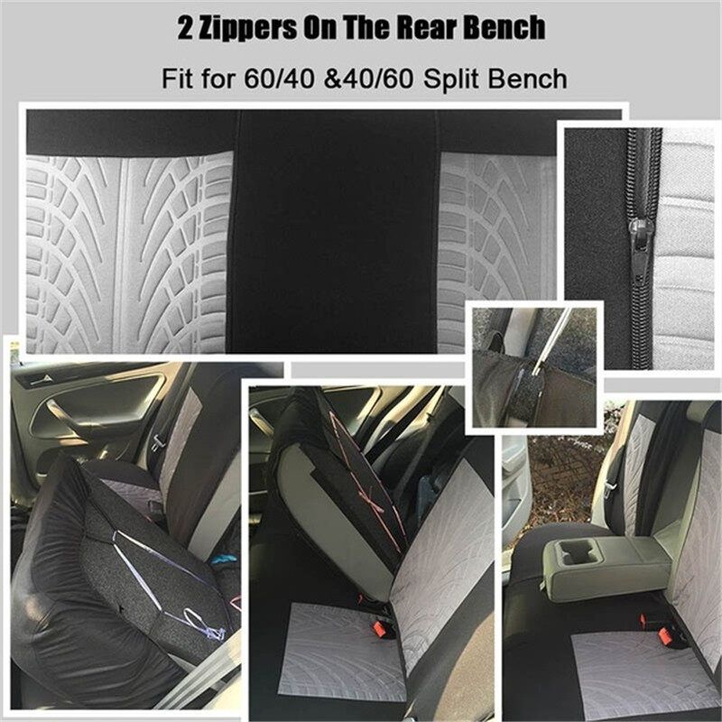 (Butterfly) 1/2/5-seaters Car Seat Cover All-season Auto Protector Interior Front Seat Rear Seat Back Seat Cushion Cover W/ Separate Headrest Cover For Car Truck SUV Van BLK+PINK (Single-seat)