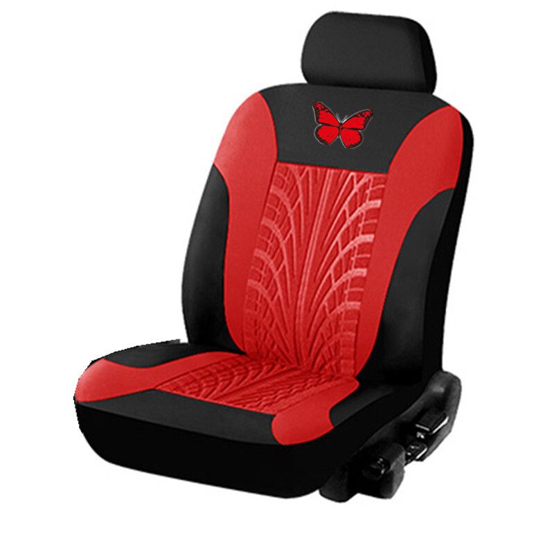 (Butterfly) 1/2/5-seaters Car Seat Cover All-season Auto Protector Interior Front Seat Rear Seat Back Seat Cushion Cover W/ Separate Headrest Cover For Car Truck SUV Van BLK+PINK (Single-seat)