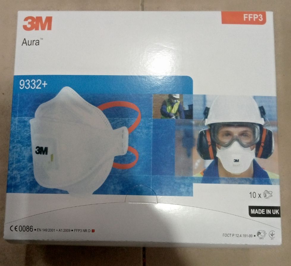Particulate Respirator, FFP3, 9332+, Nose Mask (10/pack)