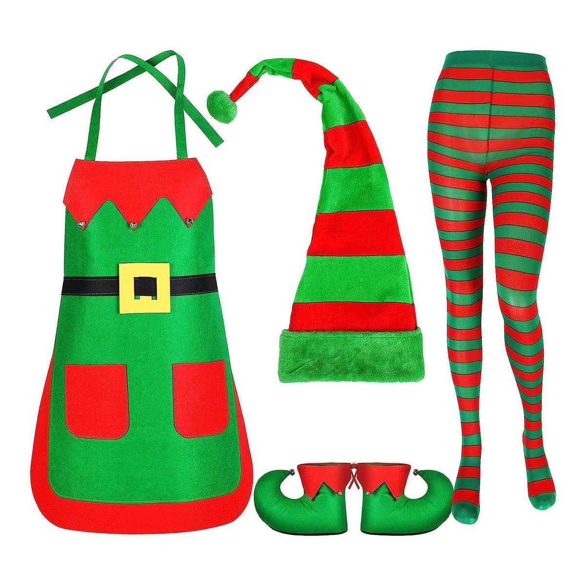Christmas Party Costume Set Festive Holiday Chef Kit with for Adults