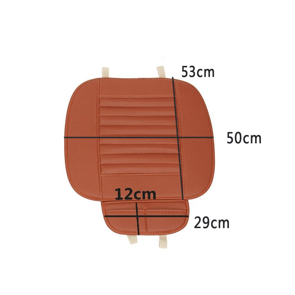 1 Pcs Car Front Seat Cover Cushion Breathable PU Leather Bamboo Charcoal Pad Mat Brown