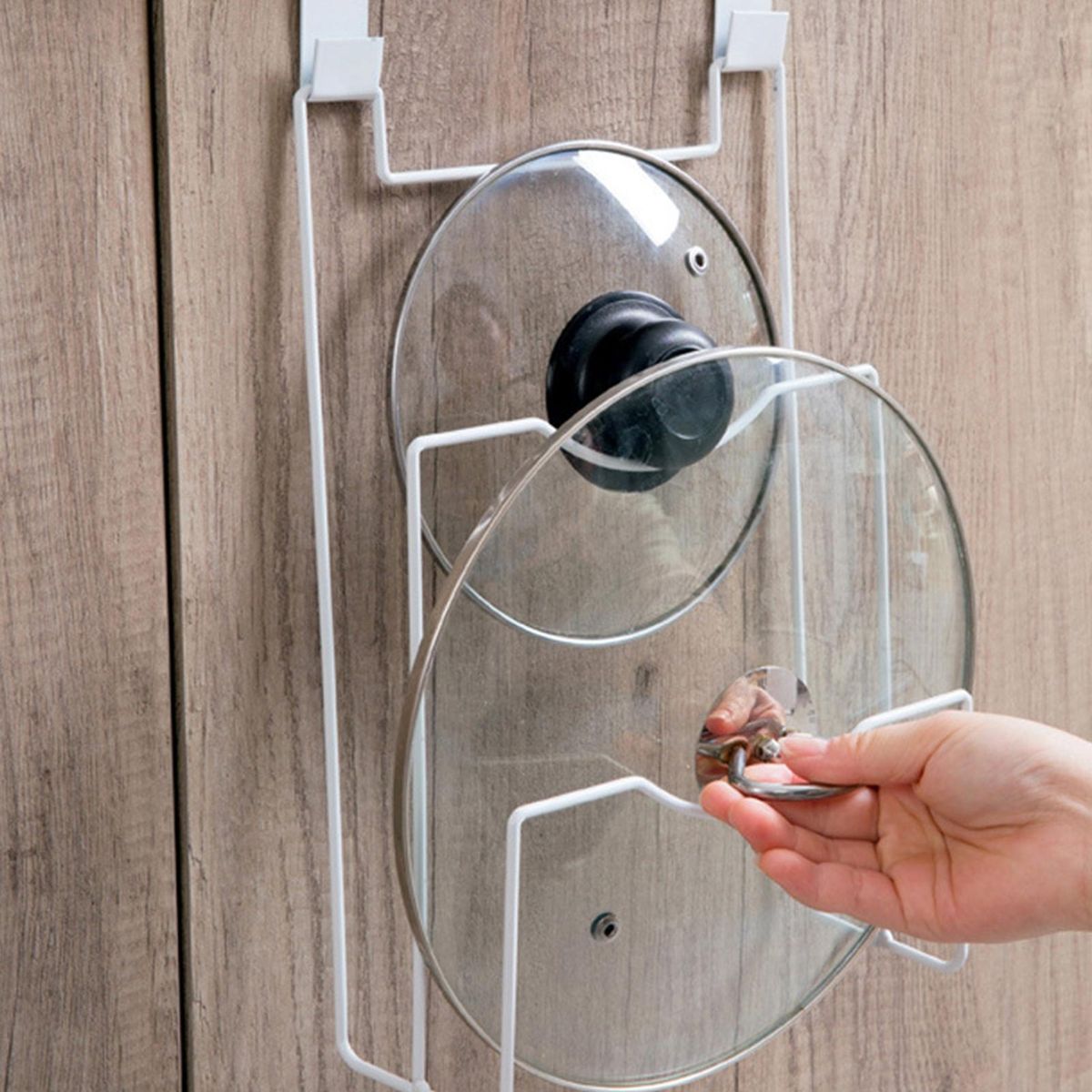 Pot Lid Shelf Chopping Board Drain Rack Pan Cover Holder White