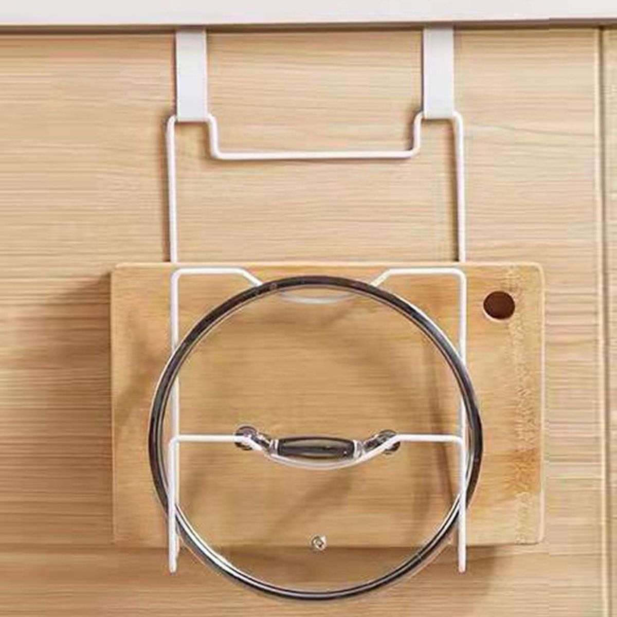Pot Lid Shelf Chopping Board Drain Rack Pan Cover Holder White