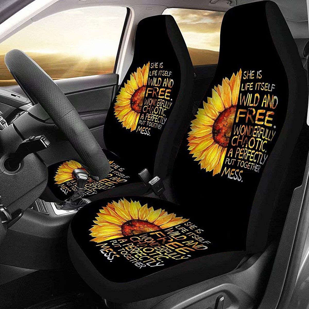 2 Piece Car Seat Cover Protector Full Package Seat Cushion A