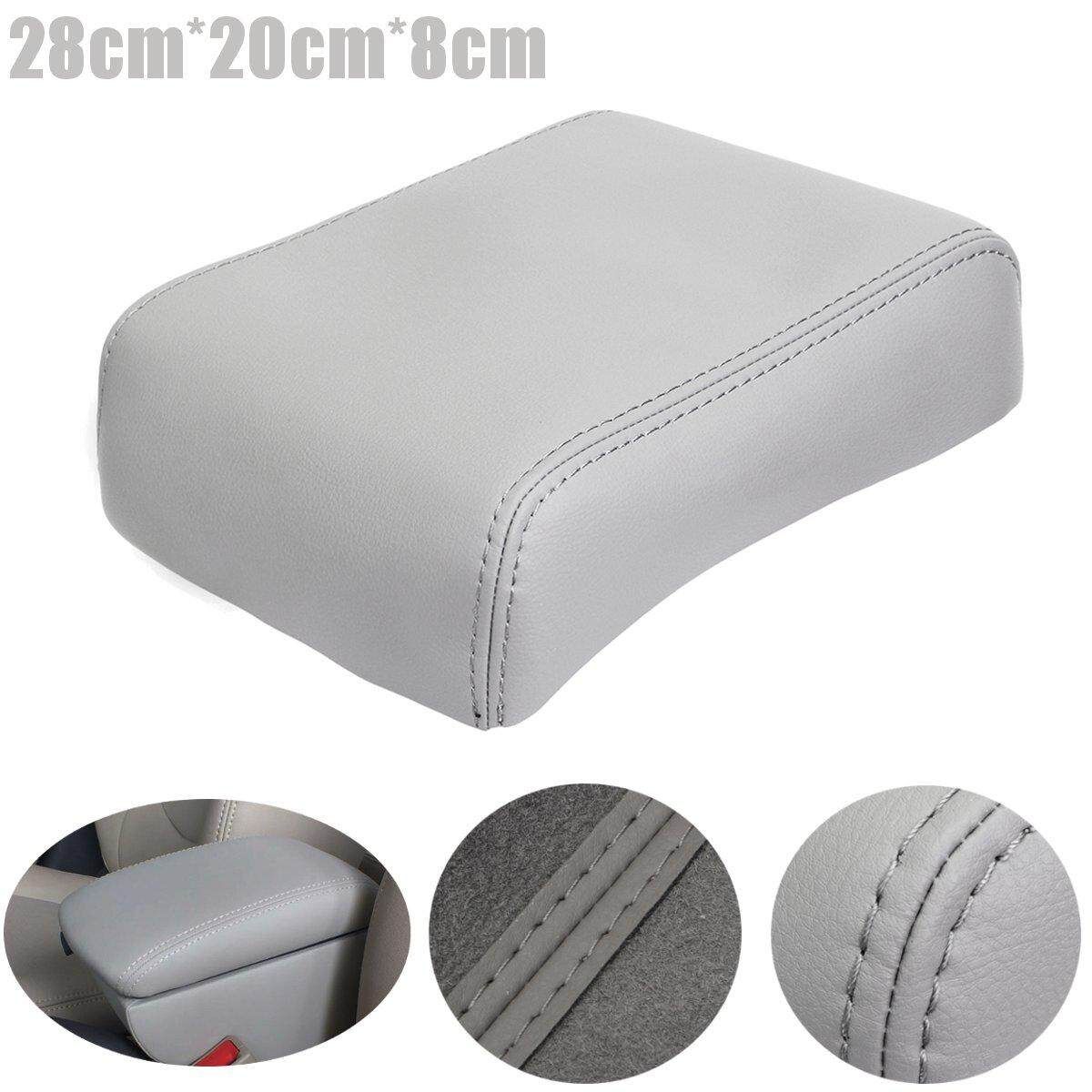 Car Armrest Center Console Lid Cover PU Leather Armrest Cover Protect For Toyota Tundra 2007-2013 Grey Grey