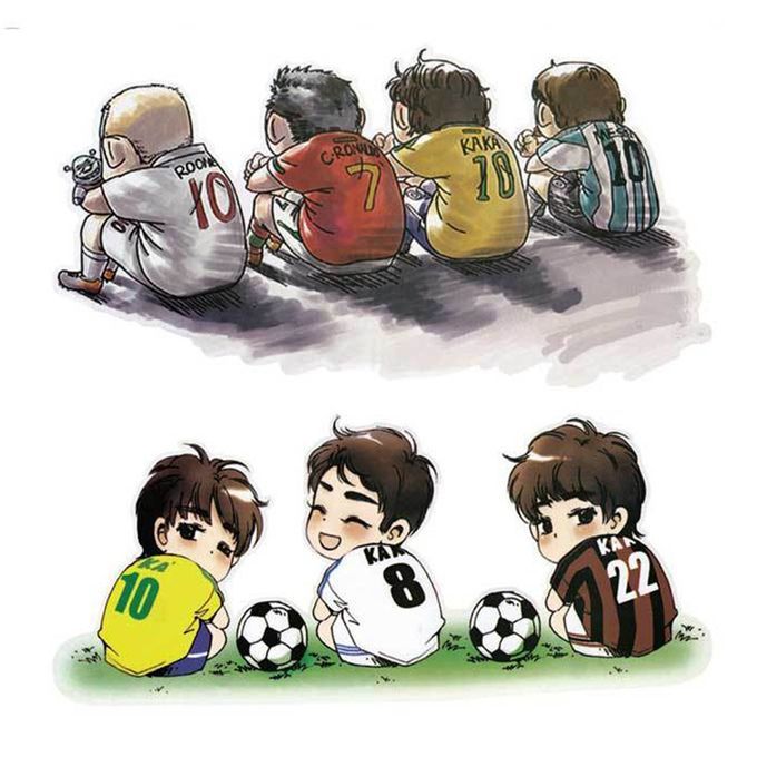Funny  Artoon  Ar Sti Ker Football Player Pattern Sti Ker Waterproof De Als-multicolor-A22