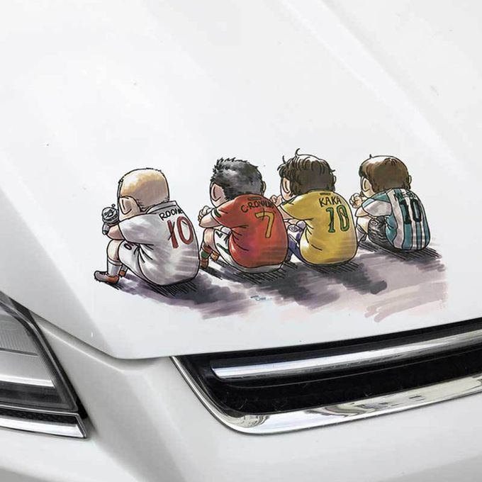 Funny  Artoon  Ar Sti Ker Football Player Pattern Sti Ker Waterproof De Als-multicolor-A22
