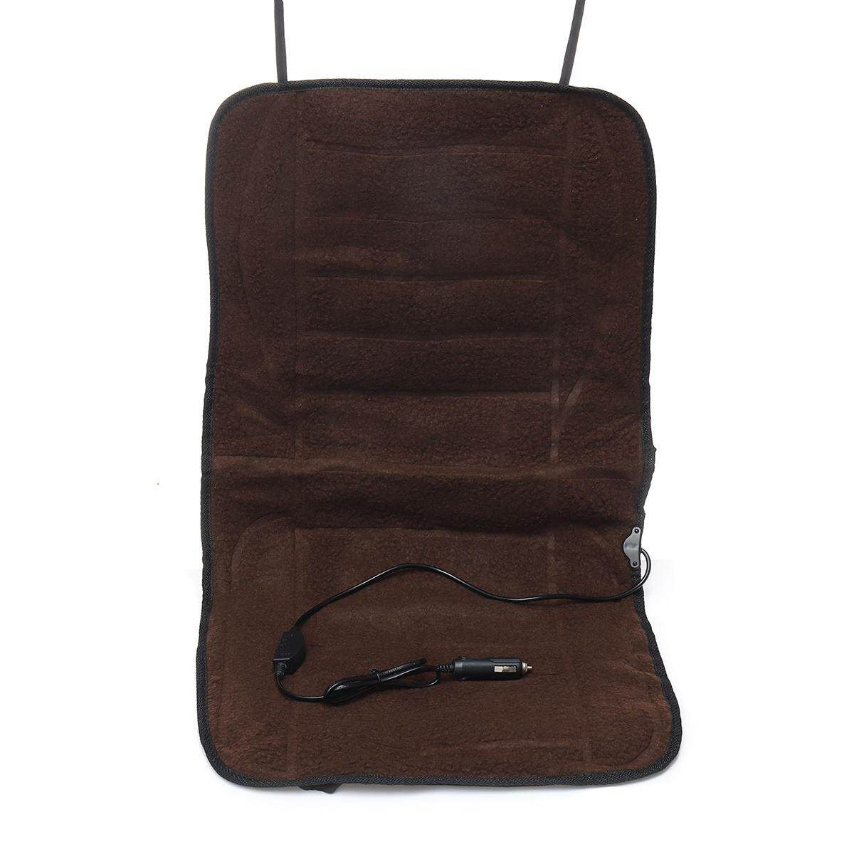 12V Electric Heated Car Chair Heat Cushion Back Seat Cover Home Office Car Seat Chair Massager Lumbar Back Coffee