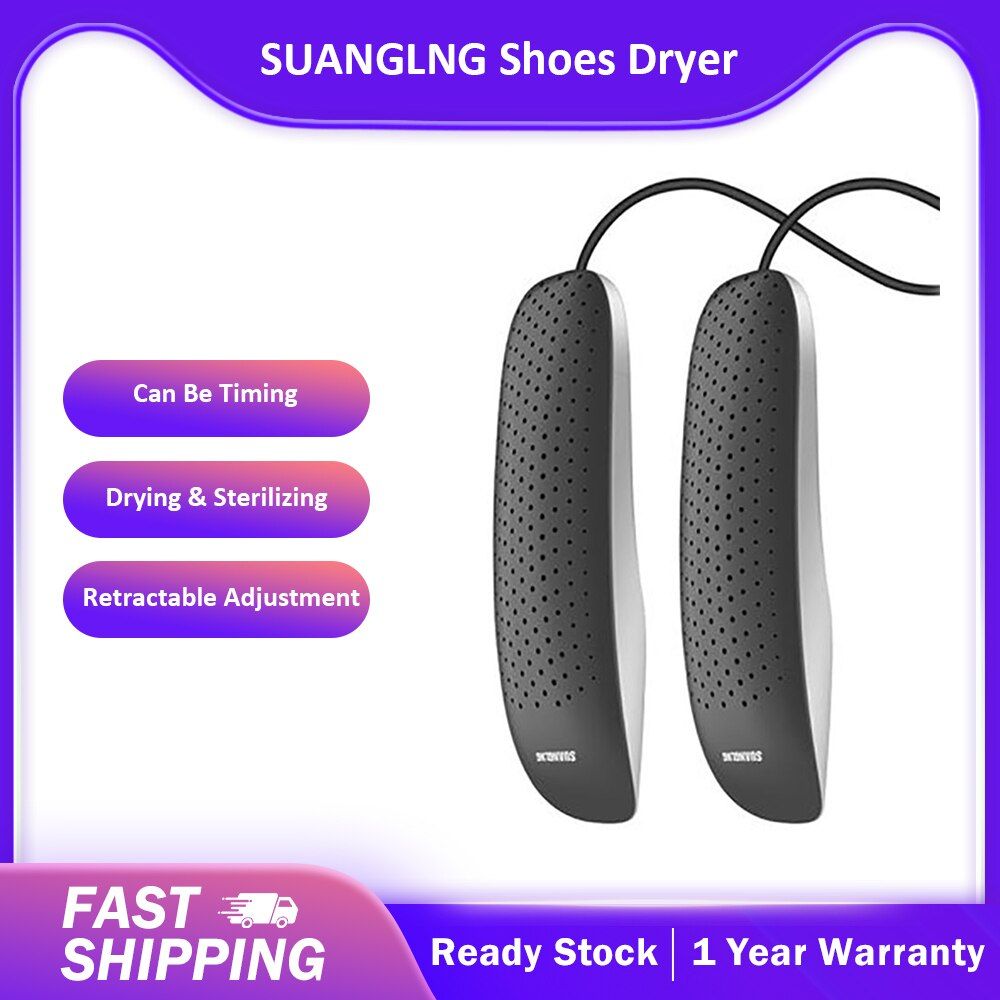 Brand  Portable Shoe Dryer Mini Boot Dryer Ozone Deodorization Retractable Timing Heater Boot Dryer Shoe Sterilizer-blue Without Timing