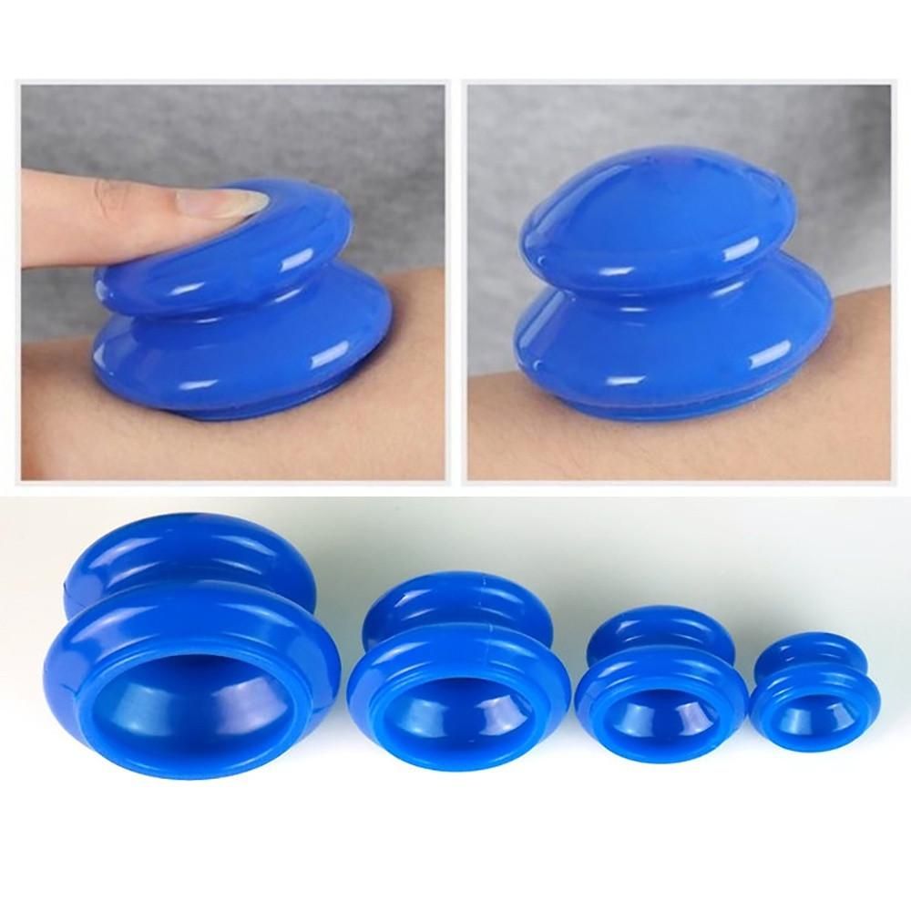4 Pcs Silicone Cupping Set for Facial Body Massage Therapy Muscle Pain Relief
