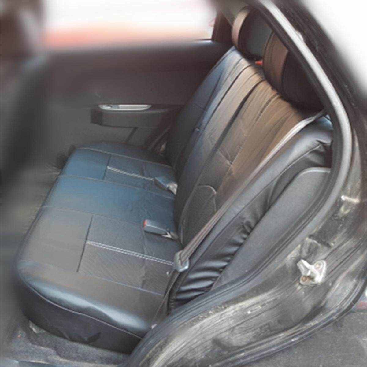 PU Leather Car Front & Back Seat Covers Protectors For 3 Row 7 Seat Vehicles