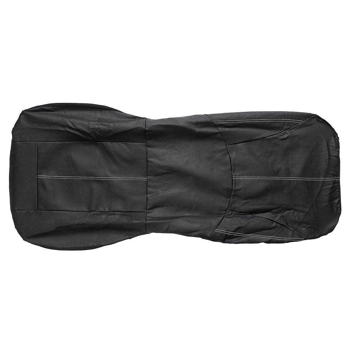 PU Leather Car Front & Back Seat Covers Protectors For 3 Row 7 Seat Vehicles