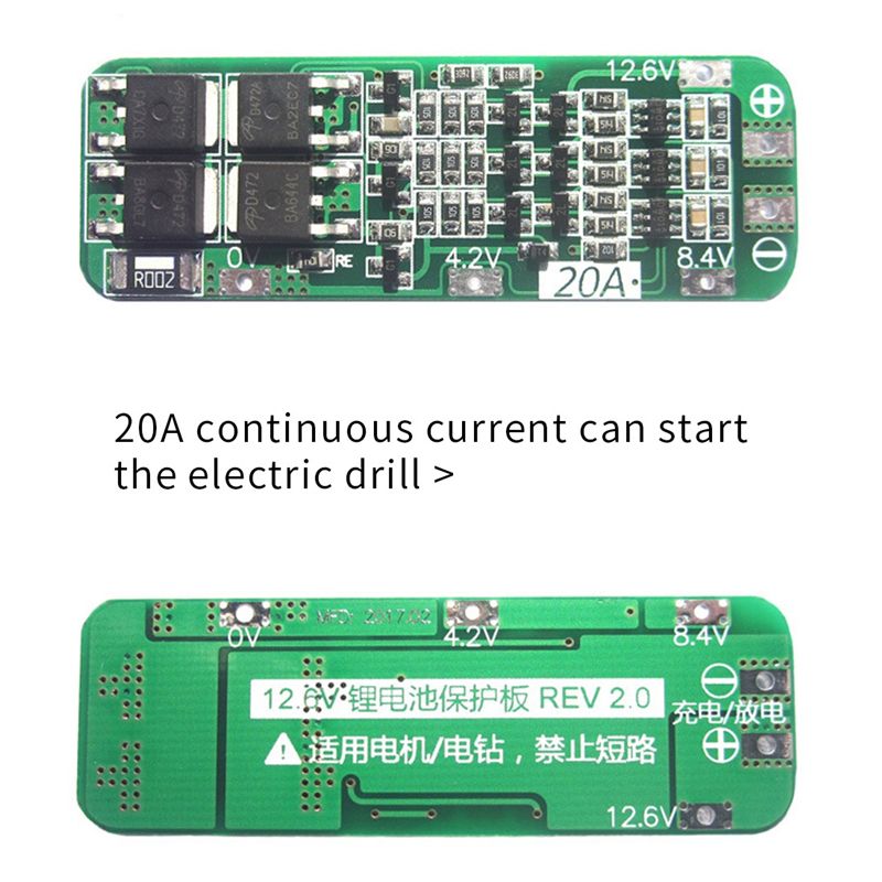 2PCS 3S 20A Lithium Battery 18650 Charger PCB BMS Protection Board 18650 Li-Ion Battery Charging Module 11.1V 12V 12.6V