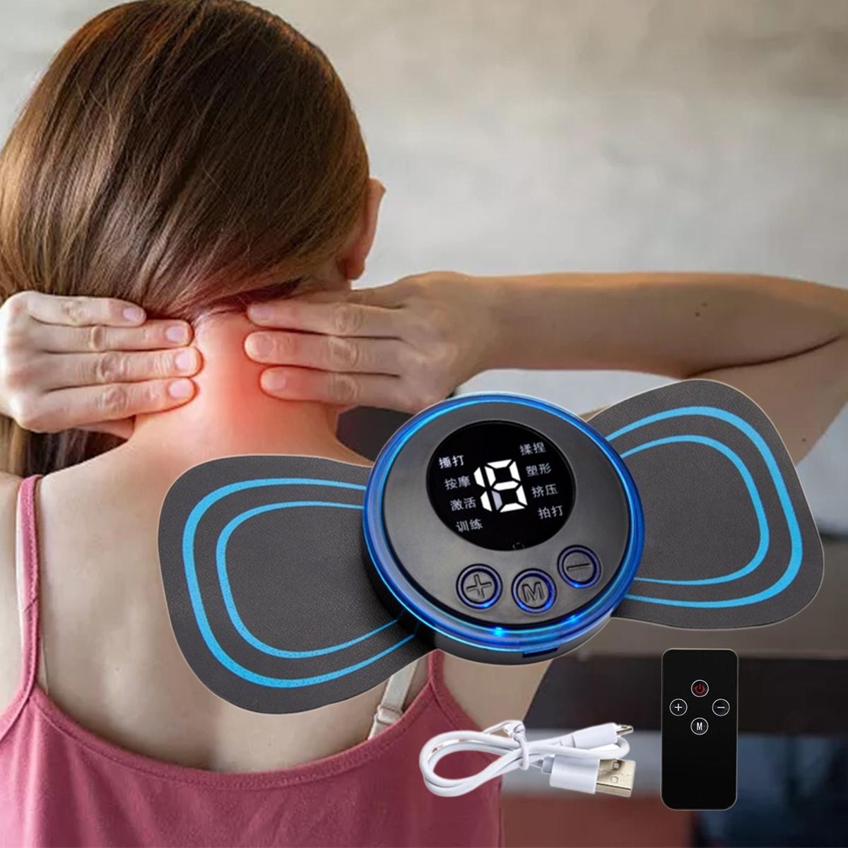 Electric Neck Massager Full Body Remote Controller