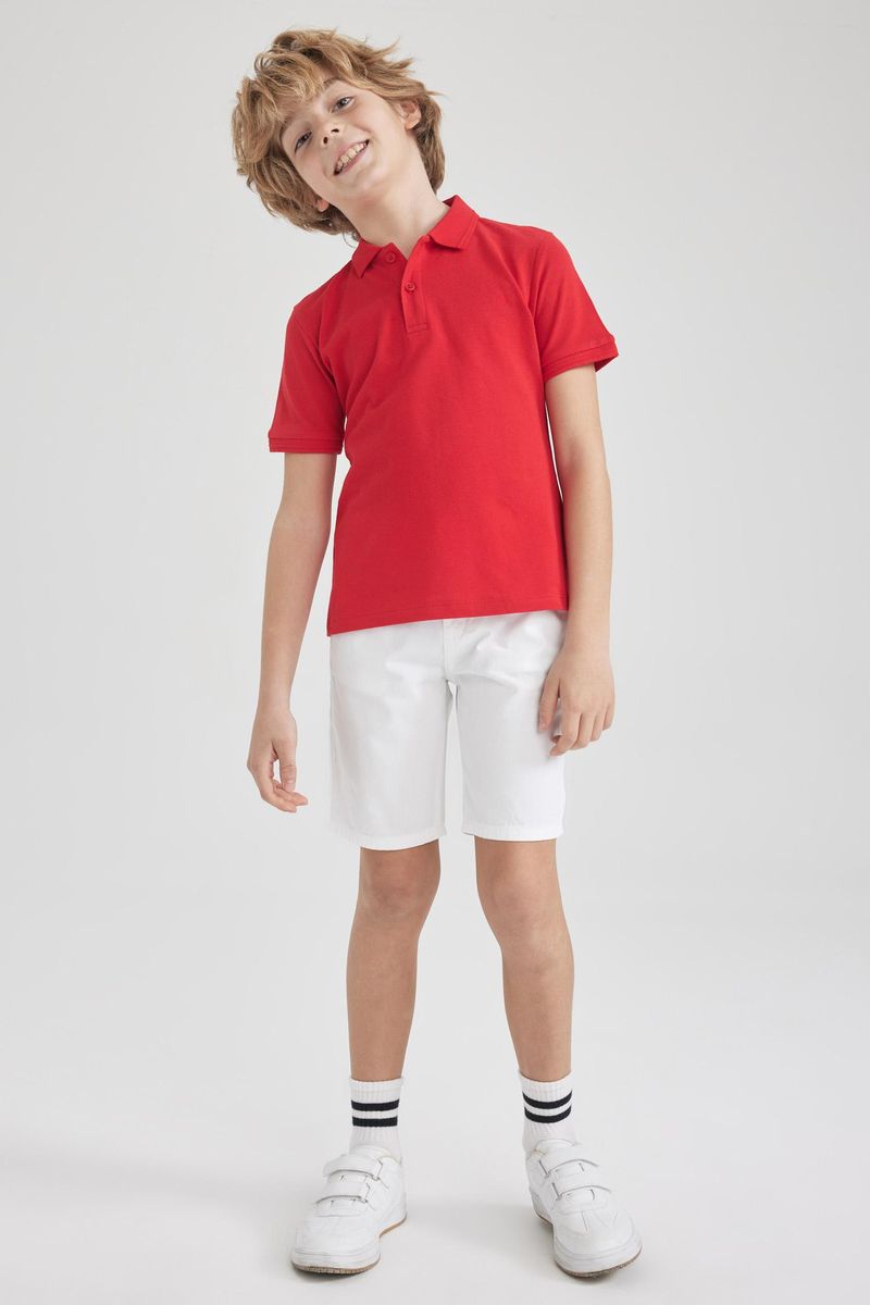 Boy Casual Woven Short - White