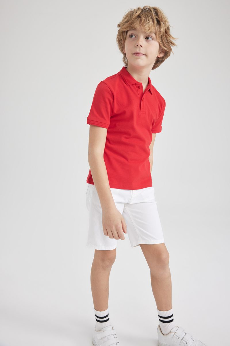 Boy Casual Woven Short - White