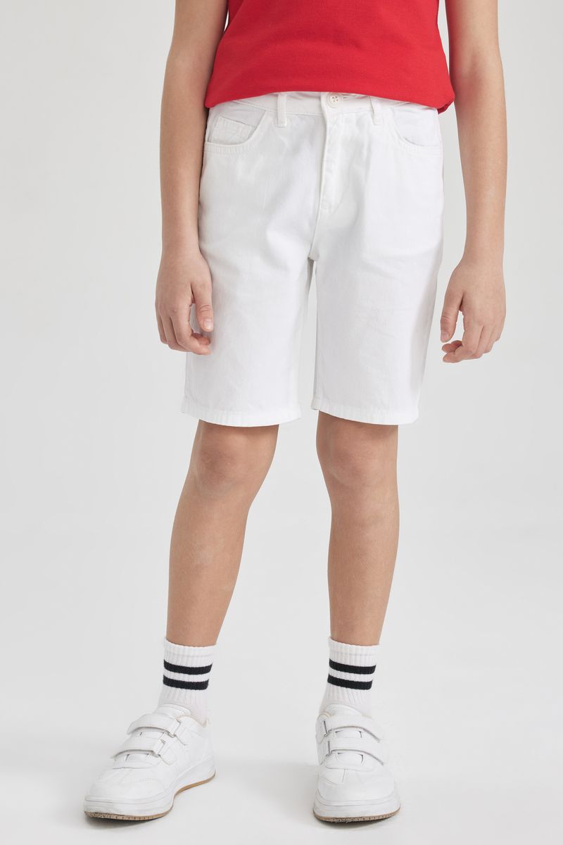 Boy Casual Woven Short - White