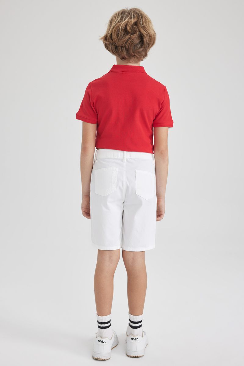 Boy Casual Woven Short - White
