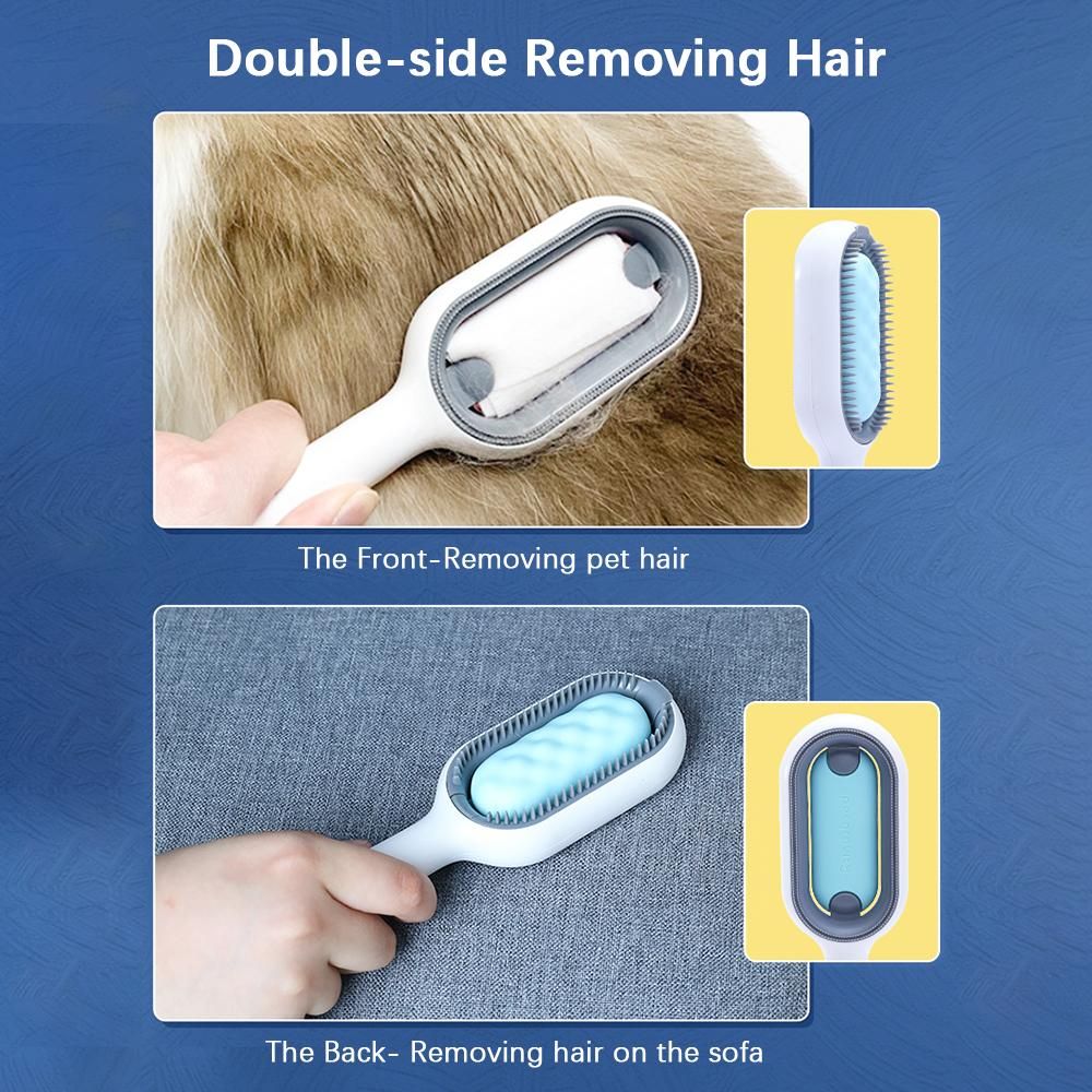 4 in 1 Upgraded Pet Cleaning Hair Removal Comb with 10PCS Wipes Pet Hair Remover Cat and Dog hair Remover Pet Knots Remover Pet Brush for Grooming Massaging and Removing Loose Hair-Green Short Hair