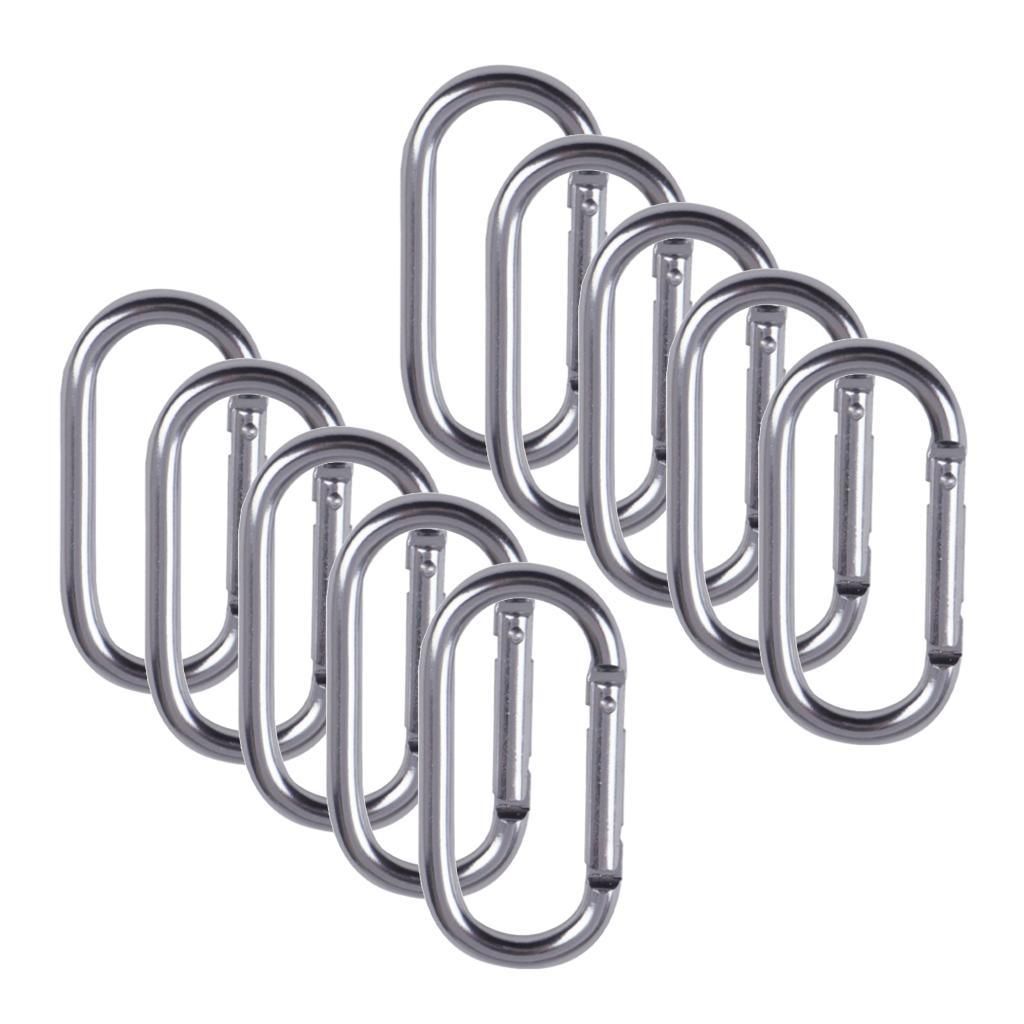 10pcs CLIPS SNAP HOOKS CARABINER High Strength CARABINAS Silver