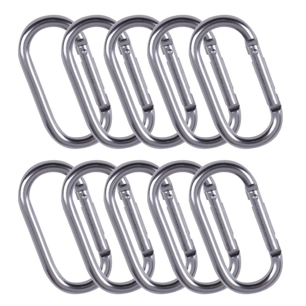 10pcs CLIPS SNAP HOOKS CARABINER High Strength CARABINAS Silver