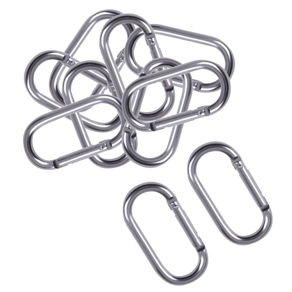 10pcs CLIPS SNAP HOOKS CARABINER High Strength CARABINAS Silver