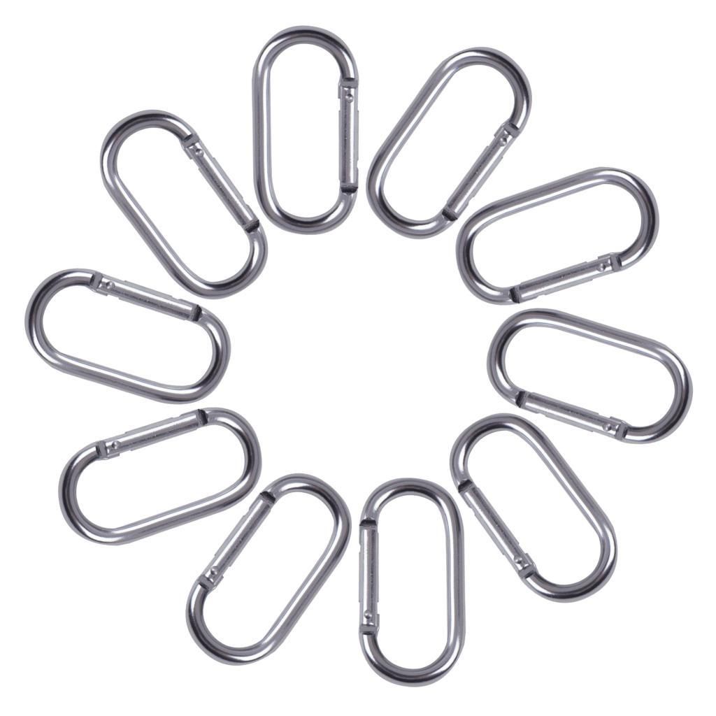 10pcs CLIPS SNAP HOOKS CARABINER High Strength CARABINAS Silver