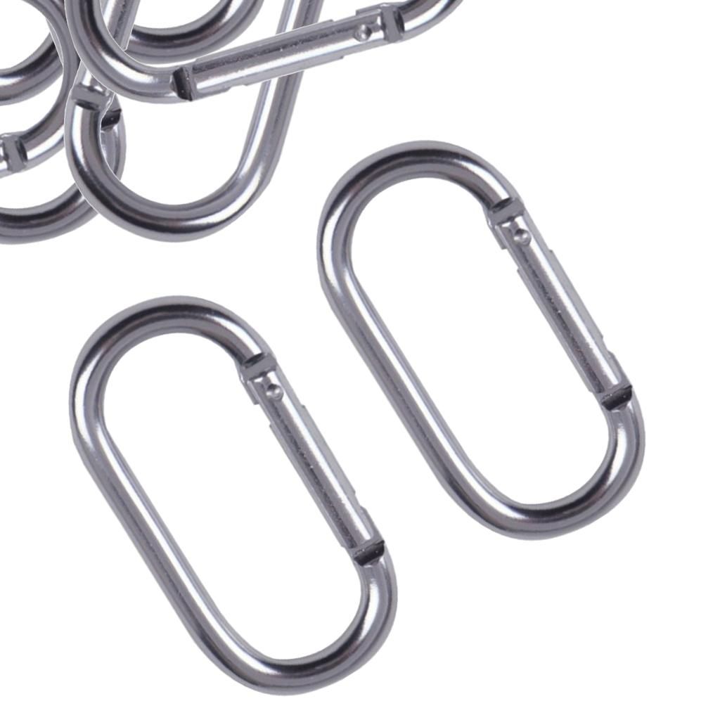 10pcs CLIPS SNAP HOOKS CARABINER High Strength CARABINAS Silver