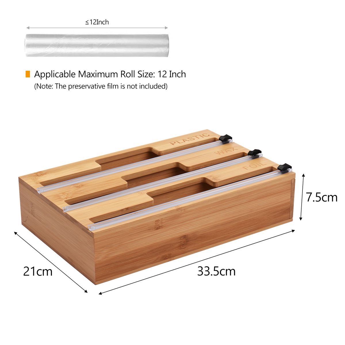 3-in-1 Wrap Dispenser With Slide Cutter Plastic Wrap