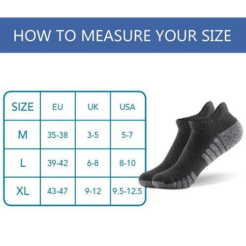 6 Pairs Sports Ankle Socks  Athletic Low-cut Socks Thick-M