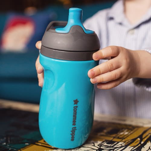 Insulated Sportee Toddler Water Bottle Sippy - Blue - 266ml