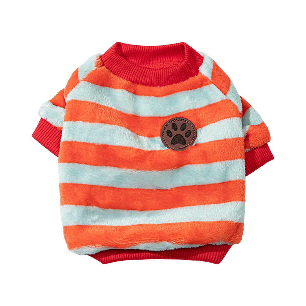 Dog Pullover Stripes Pet Dog Cat Two-legged Blouse Top Red