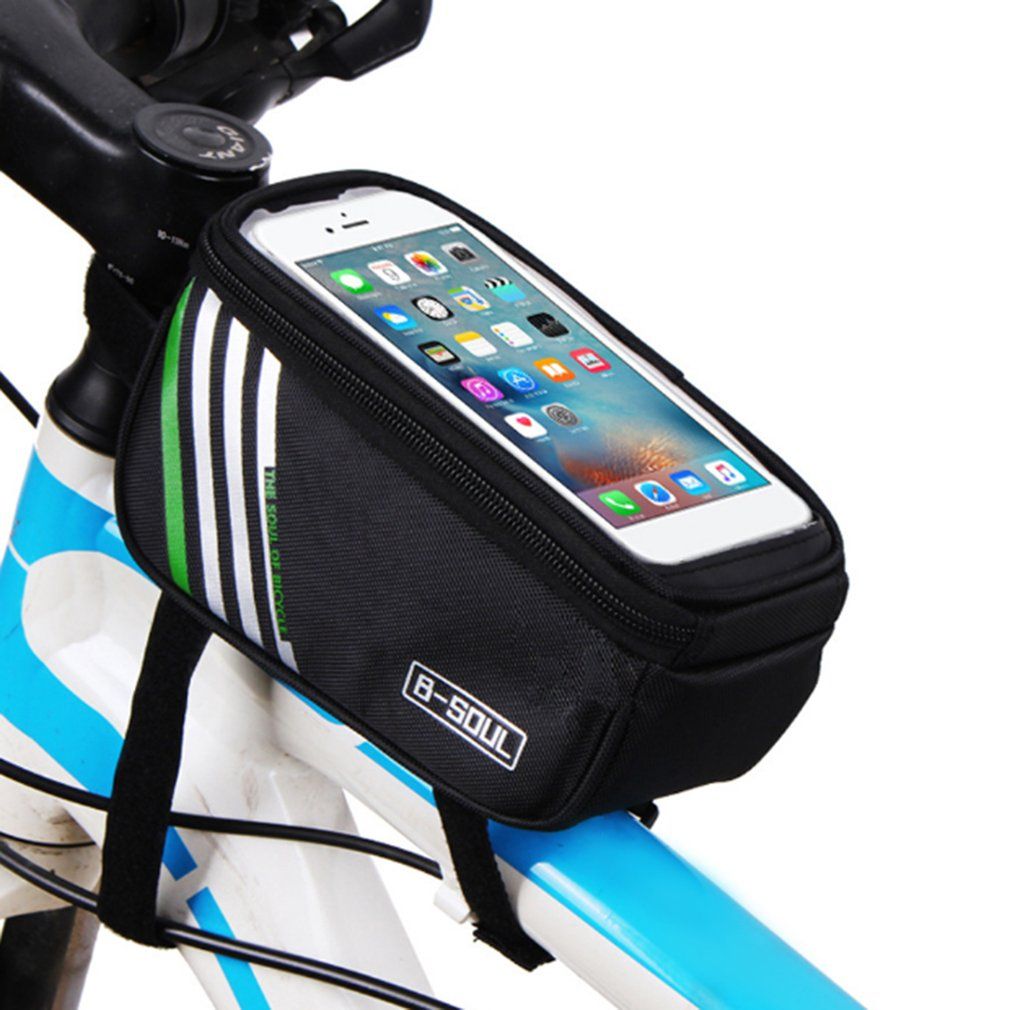 Bicycle Mobile Phone Pouch 5.7 And 5 Inch Touch Screen Top Frame Tube Storage Bag Cycling MTB Road Bike Bycicle(5.7 Inch)(#red)