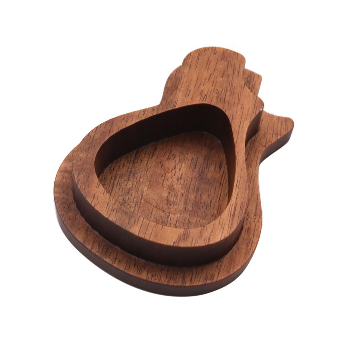 Delicate Wooden Guitar Pick Set Plectrum Storage Holder Case Box with 2pcs Guitar Picks Wood
