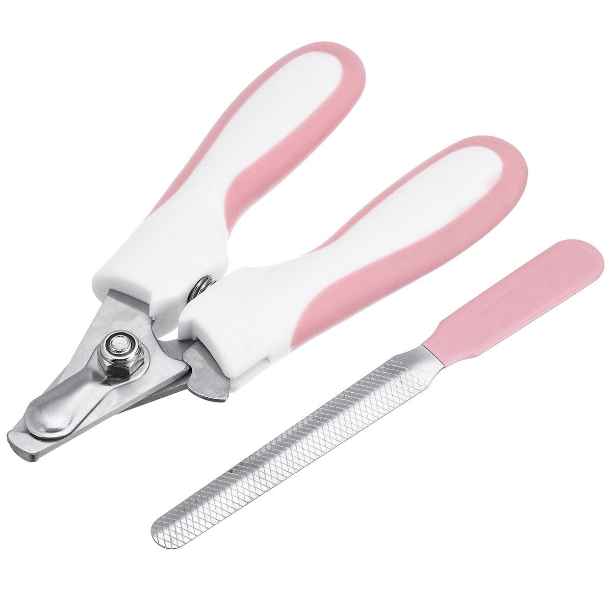 2PCS Pet Nail Clippers Cat Dog Animal Claw Trimmer +File S/L Big-pink