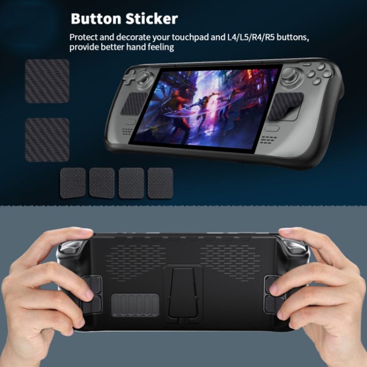 JYS For Steam Deck Handheld Case + Touchpad Button Sticker TPU Case + Touchpad Button Sticker