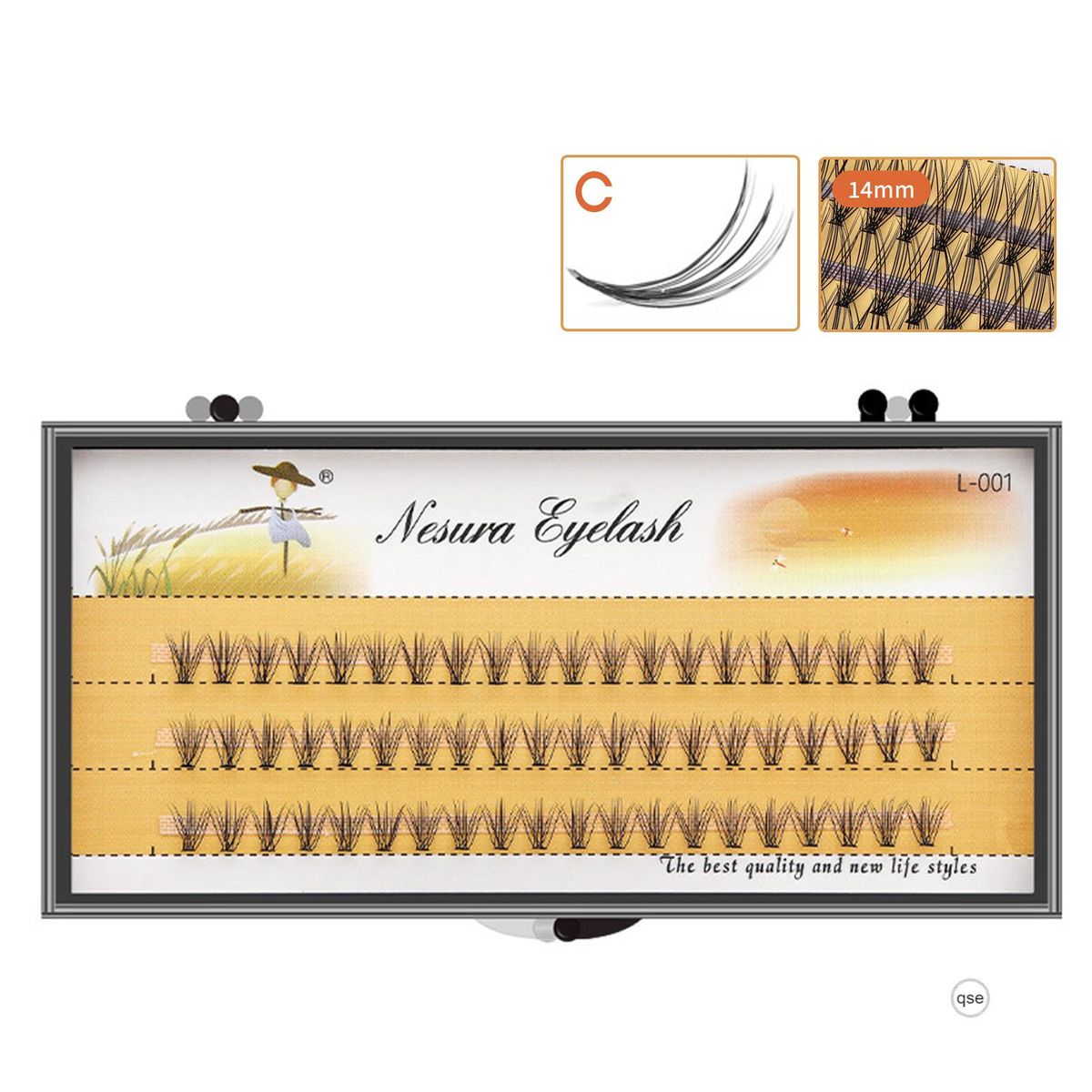 False Individual Eyelashes Artificial Fiber Extension