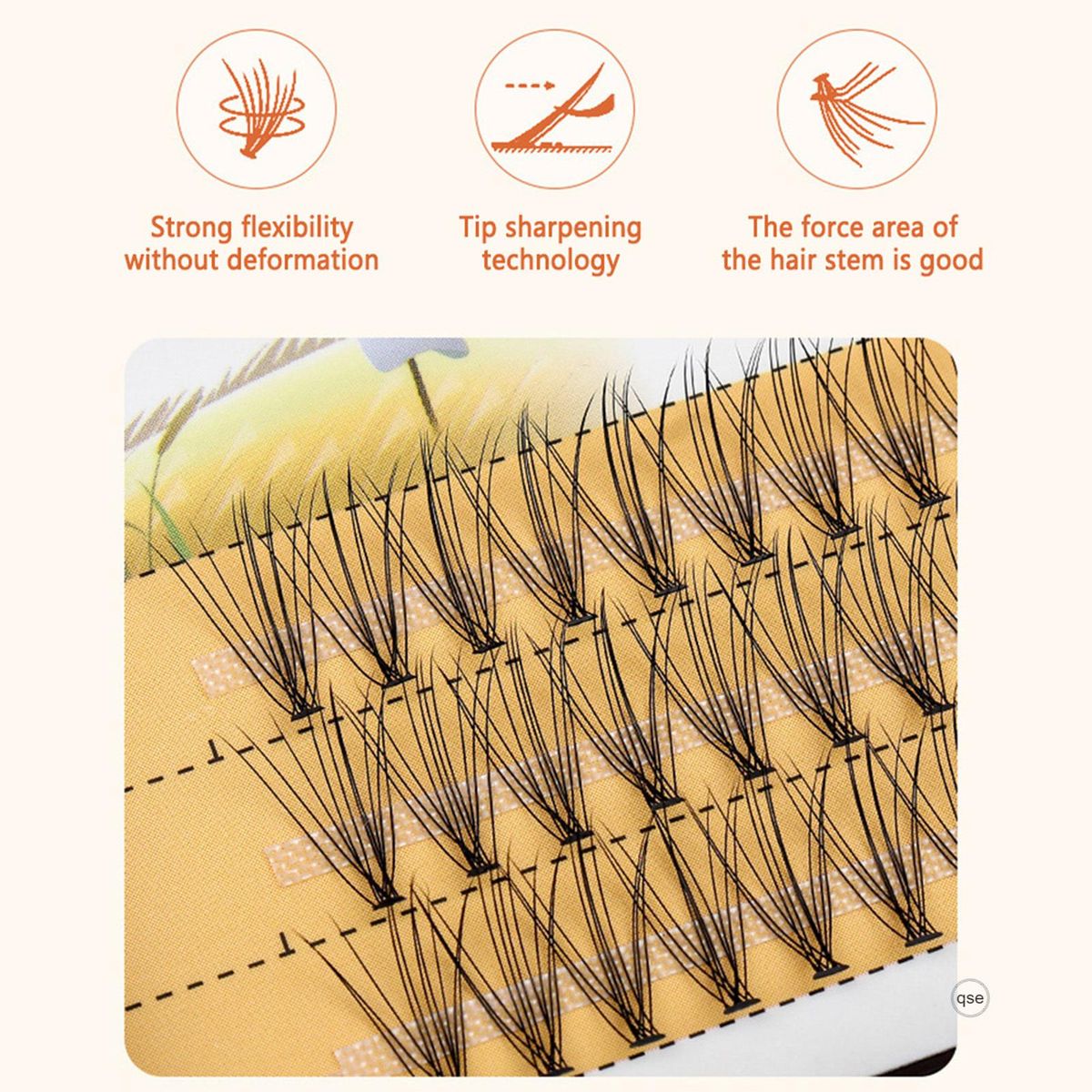 False Individual Eyelashes Artificial Fiber Extension