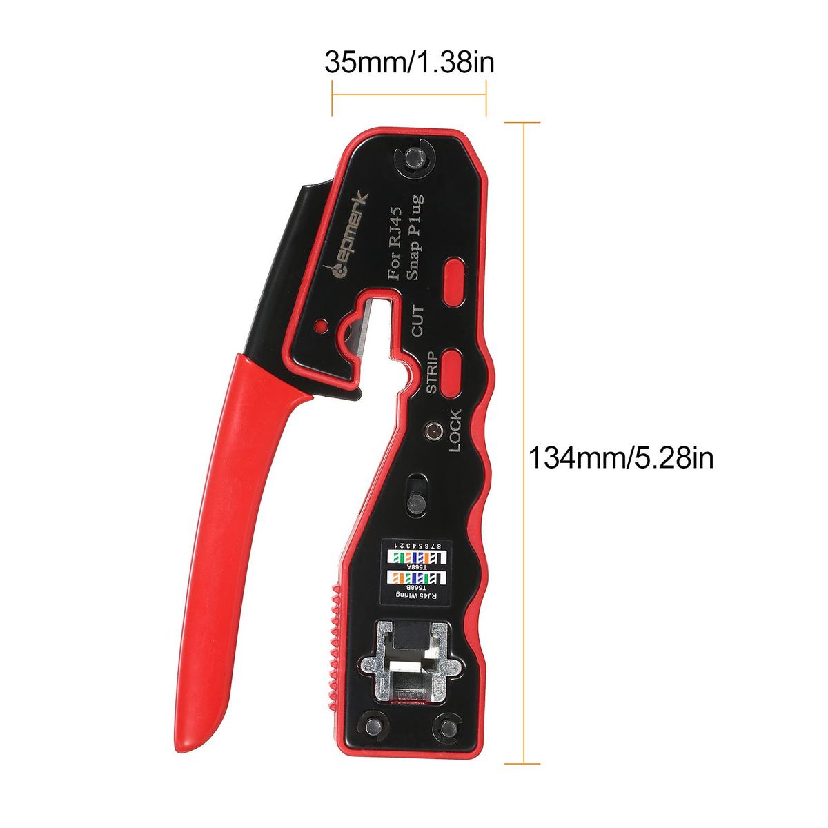 RJ45 Crimp Tool Kit All in One Pass Through Crimping Tool for Cat5e Cat6 Cat6a Pass Through Connector with 100Pcs Connectors 100Pcs Covers Network Cable Pliers Tester Blades