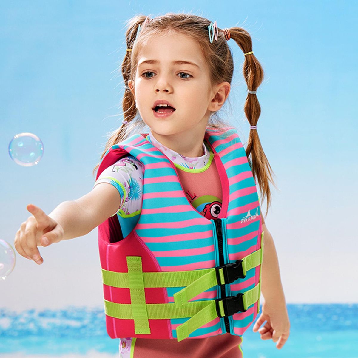 Kids Swim Vest Swim Trainer  Float Pink S